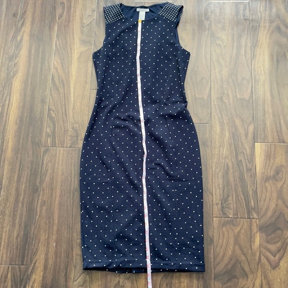 H&M Navy Polka Dot Textured Sleeveless Dress - Picture 16 of 16